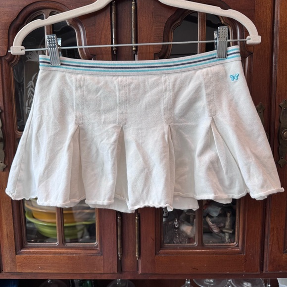 Vintage Aeropostale White Micro Skirt with Blue Accents, Size Small - Picture 1 of 10